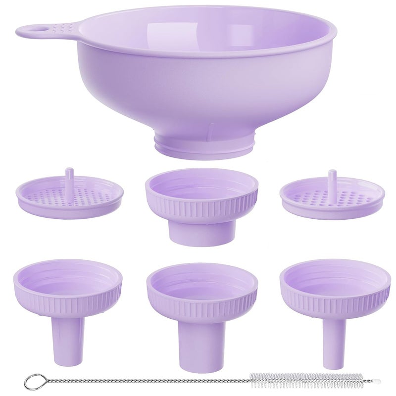 BALIWELL Wide Mouth Kitchen Funnel, Food Grade Plastic Cooking Canning Funnel with 4 Sizes Spouts for Filling Wide and Regular Mason Jars, Spray Dropper Oil Bottle Jug Spices Shampoo Sauce - Image 1
